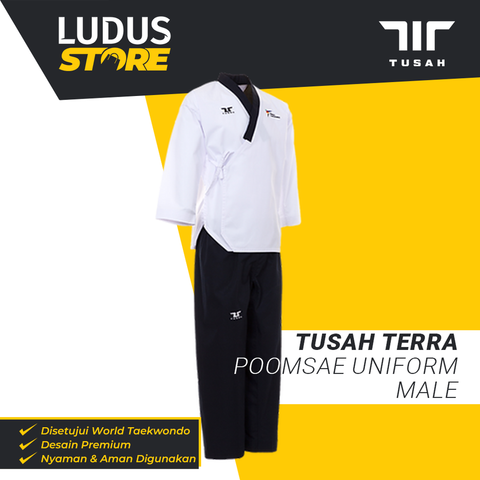 Tusah Terra Dobok Poomsae Male Senior Seragam Taekwondo